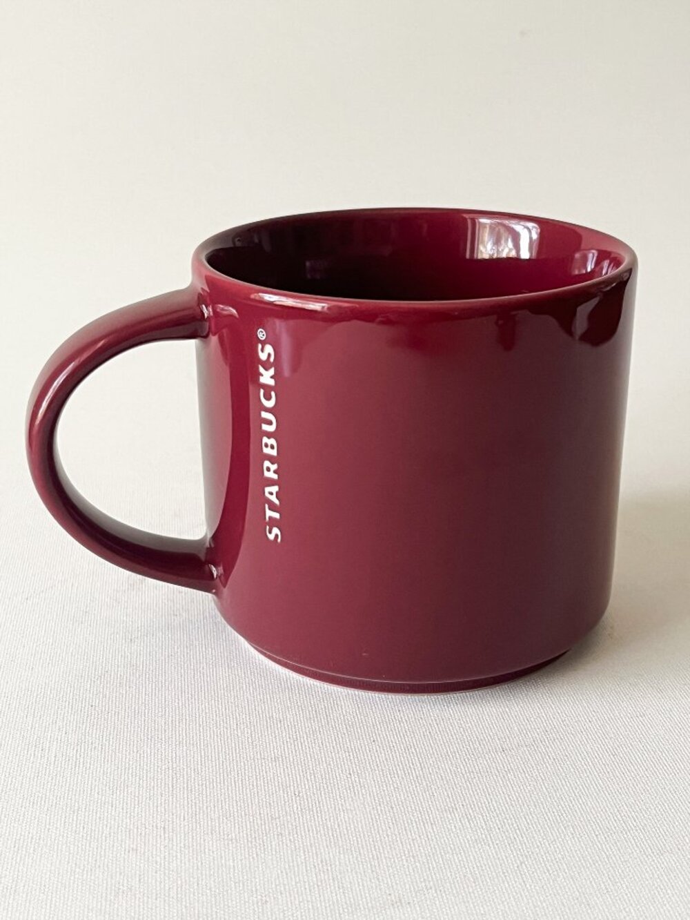 Starbucks 2013 Coffee Mug Maroon Burgundy 14 oz Cup